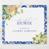 Elegant Mediterranean Lemon Floral Vrijgezellenfee Sparkling Wijnetiket (Enkel label)