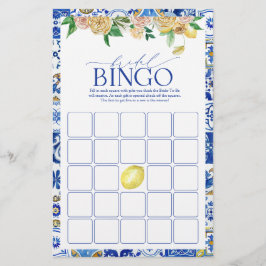 Elegant Mediterranean Lemon Shower Bingo Game