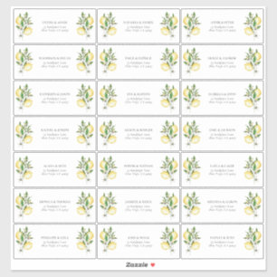 Elegant Mediterranean Lemon Shower Guest Address Sticker