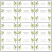 Elegant Mediterranean Lemon Shower Guest Address Sticker (Voorkant)