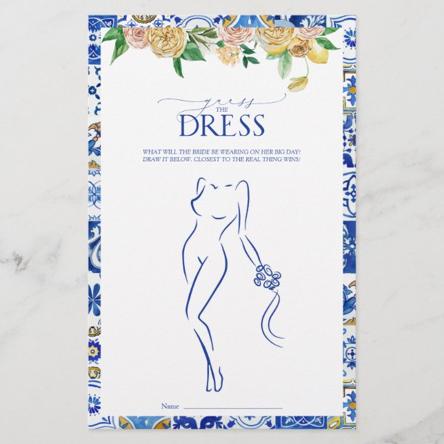 Elegant Mediterranean Lemon Vrijgezellenfeest Game (Voorkant)