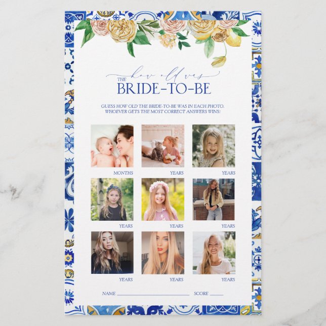 Elegant Mediterranean Lemon Vrijgezellenfeest Game (Voorkant)