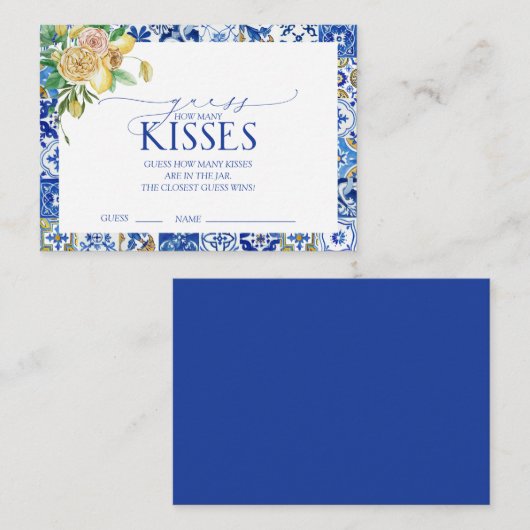 Elegant Mediterranean Lemon Vrijgezellenfeest Game Informatiekaartje (Voorkant / Achterkant)