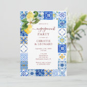 Elegant Mediterranean Lemons Verloving Kaart (Staand voorkant)