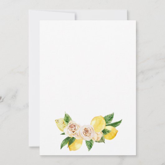 Elegant Mediterranean Lemons Verloving Kaart (Achterkant)