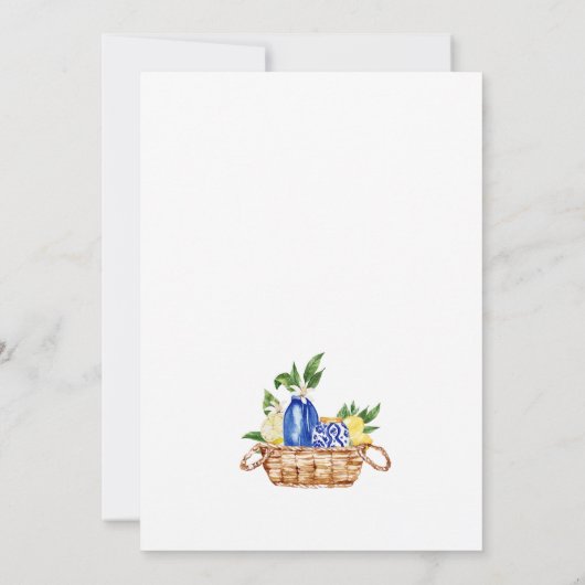 Elegant Mediterranean Lemons Wedding Invitation Kaart (Achterkant)