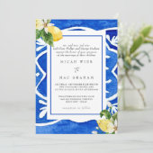 Elegant Mediterranean Wedding Invitation Kaart (Staand voorkant)