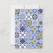 Elegant Meditterranean Wedding with italian tiles RSVP Kaartje (Achterkant)