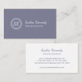 Elegant Medium Gray Script Professional Monogram Visitekaartje (Voorkant / Achterkant)