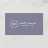 Elegant Medium Gray Script Professional Monogram Visitekaartje (Voorkant)
