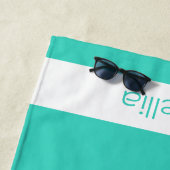 Elegant Medium Turquoise Bruidsmeisje Naam Chic Strandlaken (In situ)