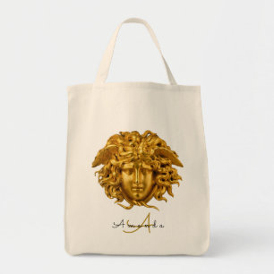 Elegant Medusa Script Haute Couture Chic Zwart Tote Bag