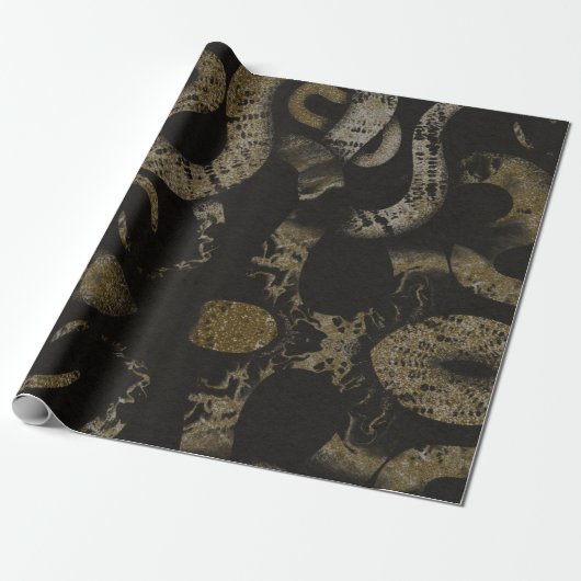 Elegant Medusa Snakes Luxury Art Cadeaupapier (Uitgerold)