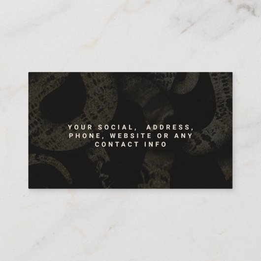 Elegant Medusa Snakes Luxury Art Visitekaartje (Achterkant)