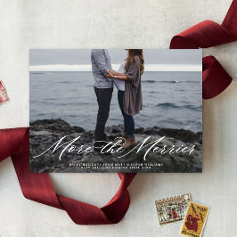 Elegant Meer De Merrier Kerstmis Zwangerschap Foto Feestdagenkaart