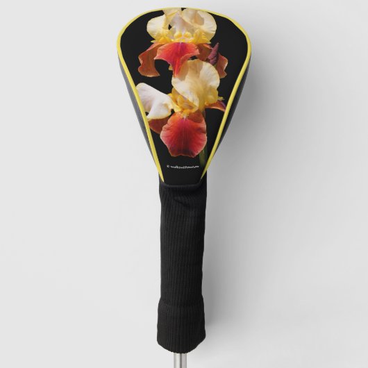 Elegant meerkleurig gekookt Iris Germanica Golfheadcover (Voorkant)