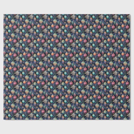 Elegant meerkleurig kerstboom Ornament Cadeaupapier (Vlak)