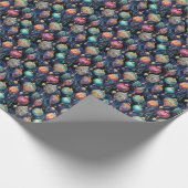 Elegant meerkleurig kerstboom Ornament Cadeaupapier (Hoek)