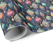 Elegant meerkleurig kerstboom Ornament Cadeaupapier (Rol Hoek)