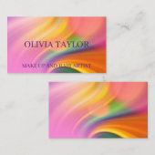 Elegant meerkleurig roze acrylverf visitekaartje (Voorkant / Achterkant)
