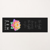 Elegant meerkleurige Lotus Flower op zwart Yogamat (Achterkant (horizontaal))