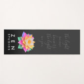 Elegant meerkleurige Lotus Flower op zwart Yogamat (Voorkant (horizontaal))