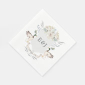 Elegant Meertrouw Monogram met Mallard Kuif Servet (Hoek)
