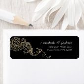 Elegant Mehndi design retouradres labels-goud Etiket (Insitu)