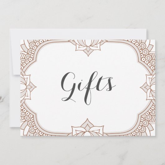 Elegant Mehndi Gifts Sign (Voorkant)