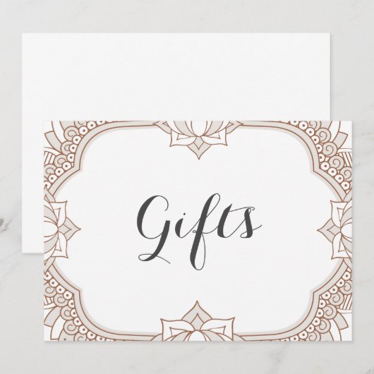 Elegant Mehndi Gifts Sign (Voorkant / Achterkant)