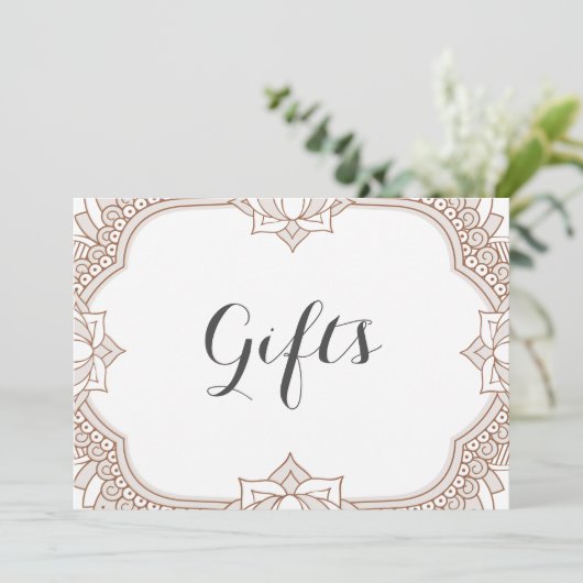 Elegant Mehndi Gifts Sign (Staand voorkant)