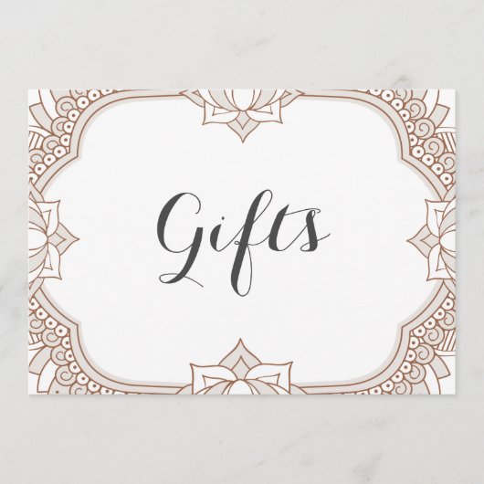 Elegant Mehndi Gifts Sign (Voorkant)