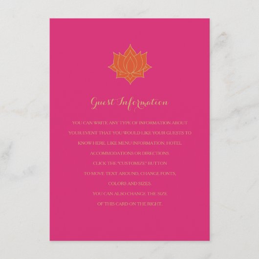 Elegant Mehndi Insert-kaarten Informatiekaartje (Voorkant)