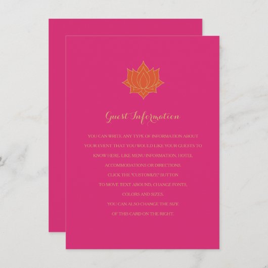 Elegant Mehndi Insert-kaarten Informatiekaartje (Voorkant / Achterkant)