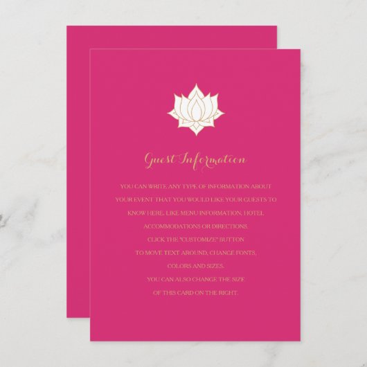 Elegant Mehndi Insert-kaarten Informatiekaartje (Voorkant / Achterkant)