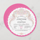 Elegant Mehndi ontwerp bruiloft uitnodiging (Voorkant / Achterkant)