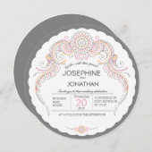 Elegant Mehndi ontwerp bruiloft uitnodiging (Voorkant / Achterkant)