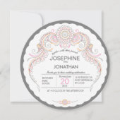 Elegant Mehndi ontwerp bruiloft uitnodiging (Voorkant)