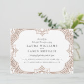 Elegant Mehndi Rehearsal Dinner Kaart (Staand voorkant)