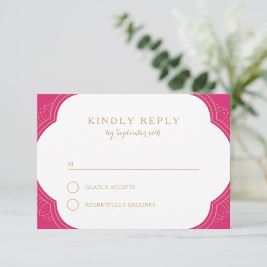 Elegant Mehndi rsvp (Staand voorkant)