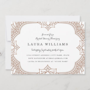 Elegant Mehndi Vrijgezellenfeest Kaart