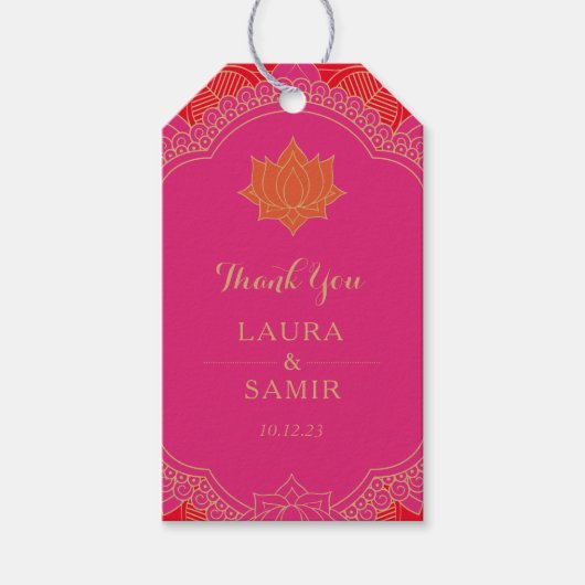 Elegant Mehndi Wedding Gift Labels Cadeaulabel (Voorkant)