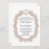 Elegant Mehndi Wedding Kaart (Voorkant / Achterkant)