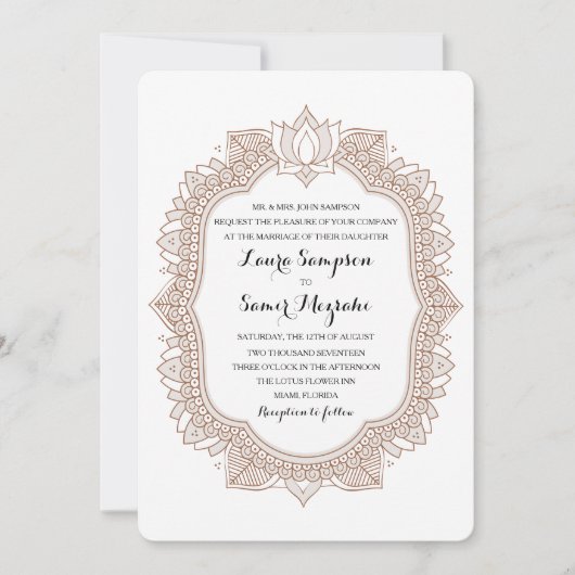 Elegant Mehndi Wedding Kaart (Voorkant)
