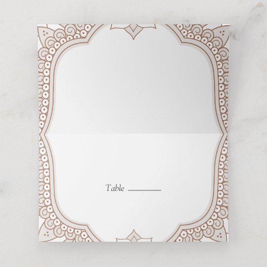 Elegant Mehndi Wedding Plaatskaartje (Binnenkant ongevouwen)
