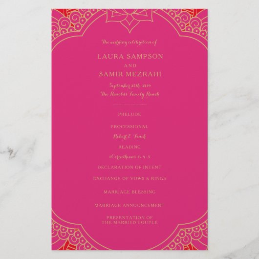 Elegant Mehndi Wedding Programs (Voorkant)