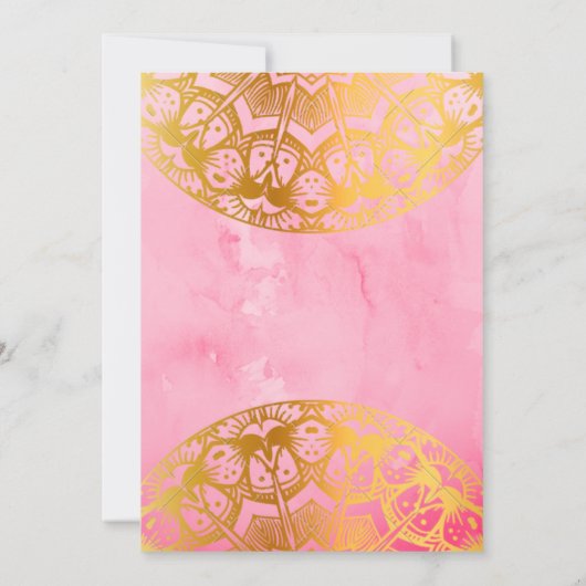 Elegant Mehndi Wedding Uitnodiging (Achterkant)