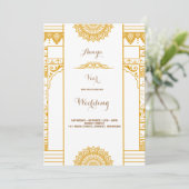 Elegant Mehndi Wedding Uitnodiging (Staand voorkant)