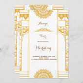 Elegant Mehndi Wedding Uitnodiging (Voorkant / Achterkant)