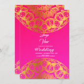 Elegant Mehndi Wedding Uitnodiging (Voorkant / Achterkant)